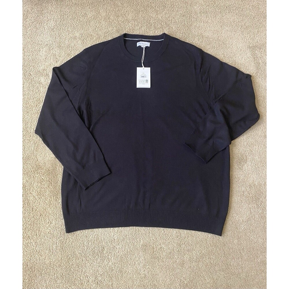NWT Free Assembly Men's Everyday Crewneck Sweater Knit Pullover Size 2XL Black